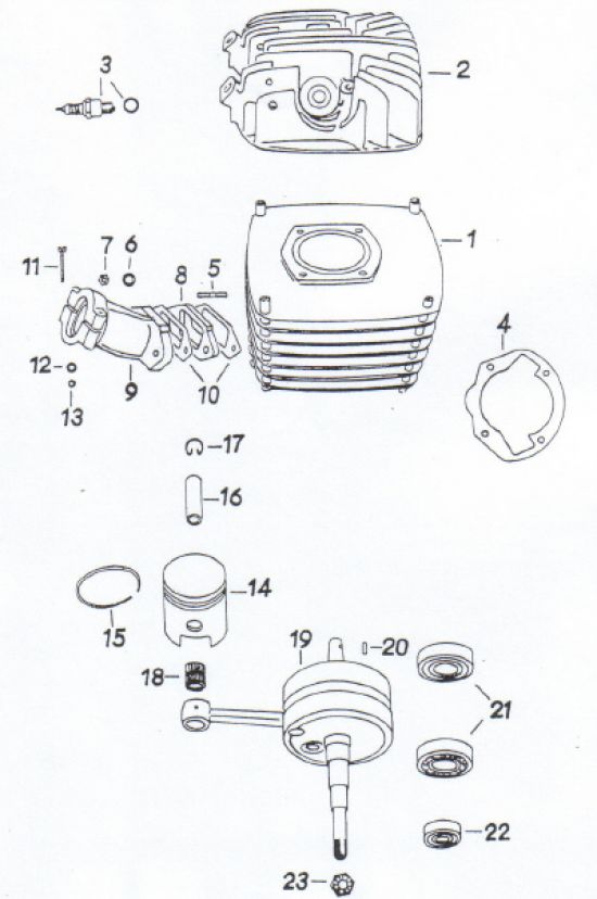 Zylinder, Kolben, Kurbelwelle ( MM 250/ 3 )